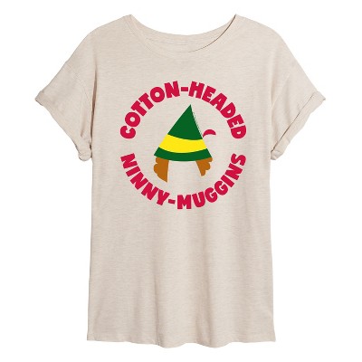 Women's - ELF - Christmas Family Set Ninny Muggins Oversized Graphic T-Shirt