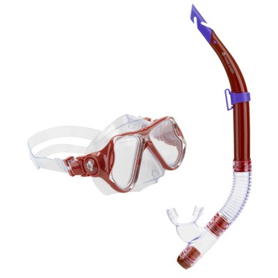 Hawaii Divers Manta Ray Adult Snorkel Combo – Red (Unisex)