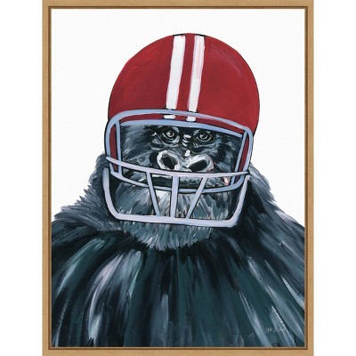 Amanti Art Football Gorilla by Yvette St. Amant Framed Canvas Wall Art