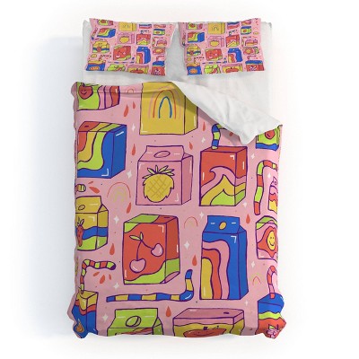 Deny Designs Doodle By Meg Juice Box Print Kids' Duvet and Sham Set