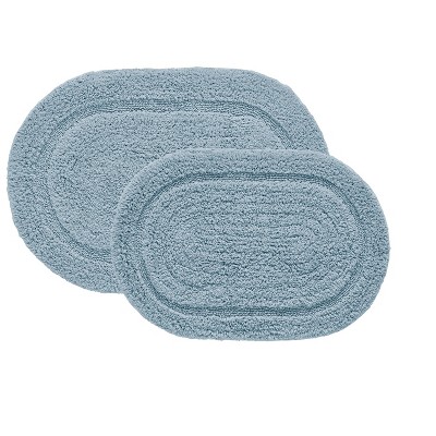 Kate Aurora Spa Retreat 100% Pile Cotton 2 Piece Oval Bath Rug Set