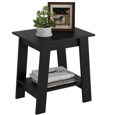 2-Tier Wood End Table,Small Side Table with Storage Shelf for Small Spaces, Bedroom, Entryway, Farmhouse