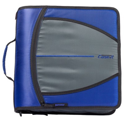Case-it Might Zip Tab Zipper Binder, 3" O-Ring with 5-Color tab Expanding File Folder  - 600 Sheet Capacity