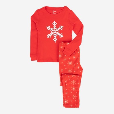 Leveret Kids Pajamas Cotton Top and Fleece Pants