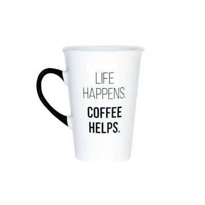Amici Home Life Happens Coffee Mug with Handle - Large 20 Oz. Ceramic Cup for Hot Beverages, Humorous Drinkware Present, Funny Gift