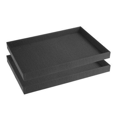 Unique Bargains Stackable Fabric Jewelry Organizer Trays with Removable Dividers for Drawers Set of 2