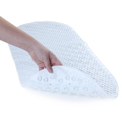 Oval Tub Mat White - Slipx Solutions: PVC Non-Slip, Machine Washable, Pressed Molded Design, 1'3"x2'3"