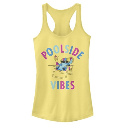 Juniors Womens Lilo & Stitch Poolside Vibes Stitch Racerback Tank Top