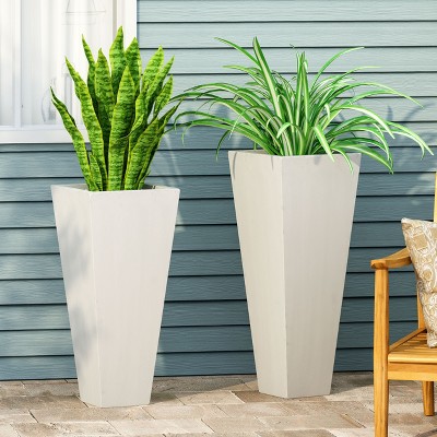 Christopher Knight Home Ella Outdoor Lightweight Concrete Large and Medium Planters (Set of 2)