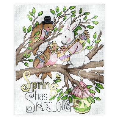 Mary Engelbreit Spring Has Sprung Counted Cross Stitch Kit: Intermediate Level