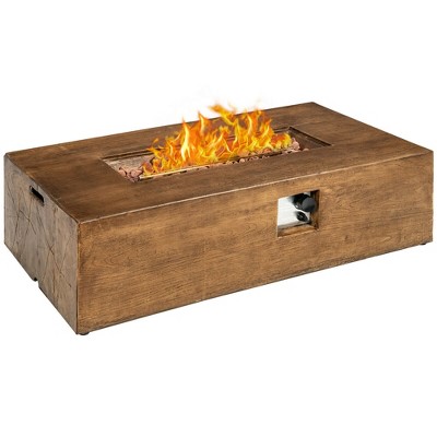 Costway 48 x27-inch Outdoor Gas Fire Pit Table 50,000 BTU W/ Lava Rocks & Cover