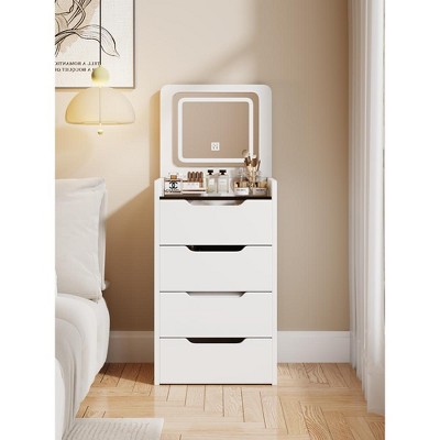 Gulches 3 in 1 Vanity Desk with Plip Top Mirror,Small Make Up Vanity Set ,Makeup Vanity with Drawers,Dressing Table for Bedroom