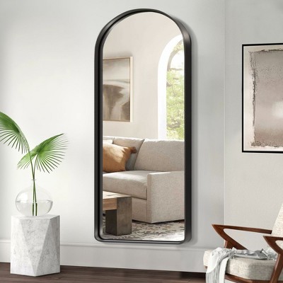 Dovelina Metal Framed Arched Wall Mirror Full Length Mirror Leaning Mirror Large Mirror