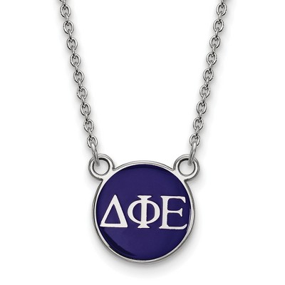 Black Bow Jewelry Sterling Silver Delta Phi Epsilon Greek Life Necklace 18 Inch