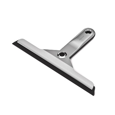 simplehuman Foldaway Bathroom Shower Squeegee with Suction Cup Holder - Stainless Steel: Ideal for Glass Door Cleaning & Window Maintenance