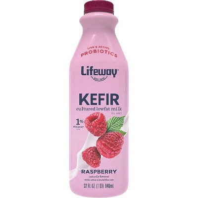 Lifeway Kefir Raspberry Low Fat Milk Smoothie - 32 fl oz