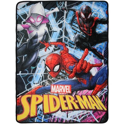 Marvel Comics Spider-Man Peter Gwen Miles Spiderverse Throw Blanket 46" x 60"
