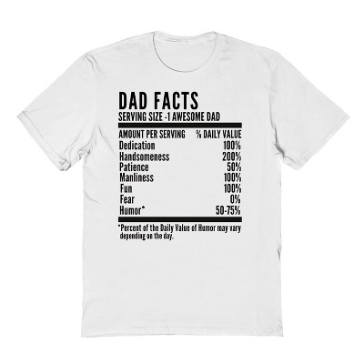 Rerun Island Men's Dad Facts Serving Size Short Sleeve Graphic Cotton T-Shirt