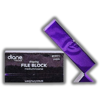 Diane Sanding Block  (PACK OF 3) Med/Coarses - Purple - D971 - Multi-Sided Nail File for Precise Contouring & Shaping