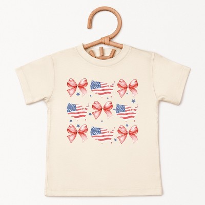 The Juniper Shop Patriotic America Stacked Coquette Toddler Short Sleeve Tee