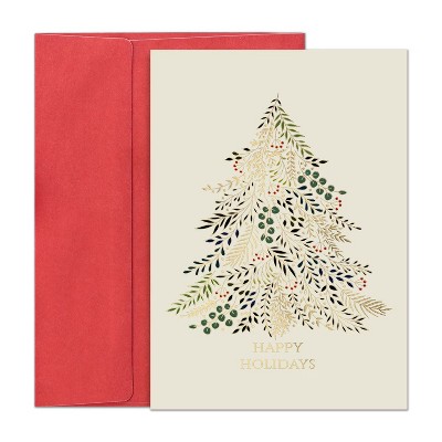 Masterpiece Studios Petite Christmas Holiday Cards, Gilded Greenery 16 Cards/Envelopes, 4" x 6"