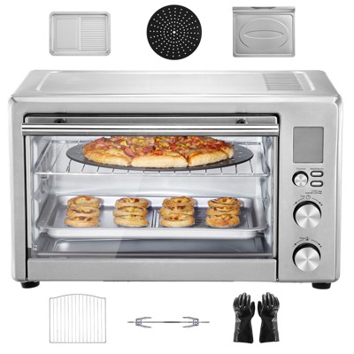 VEVOR 10-IN-1 Convection Oven, 28L/29.6Qt Multifunctional Conventional Oven Countertop, 1800W 4-Tier Toaster with Front Glass Door
