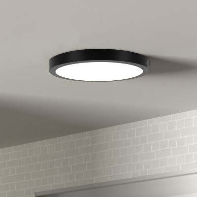 LEEKI 8.5 inch 18W LED Panel Wall Ceiling Down Light - Round - Cool White 5000K - Dimmable - Black