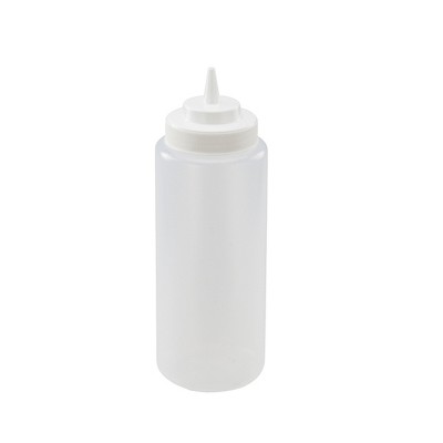 Winco Wide-Mouth Squeeze Bottle, Plastic, Clear