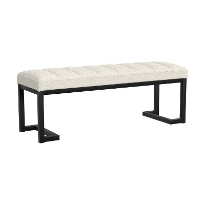 Simple Relax Fabric and Metal Accent Bench with Backless