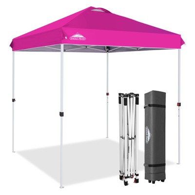 EAGLE PEAK 6.6x6.6 Pop Up Canopy Tent Instant Outdoor Canopy Easy Set Up Straight Leg Folding Shelter with Wheeled Bag, 8 Stakes and 4 Ropes
