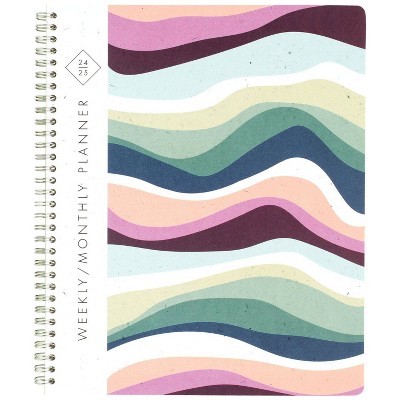 Cambridge GreenPath 2024-25 Weekly/Monthly Planner 11"x9.375" Stripes: Academic Planner, 100% Recycled Paper, Twin-Wire Binding