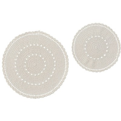 Park Designs Lace Accent Cream Mat Set