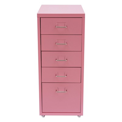 YIYIBYUS Metal File Storage Cabinet with 5 Drawers, Vertical Filing Cabinets with Wheels