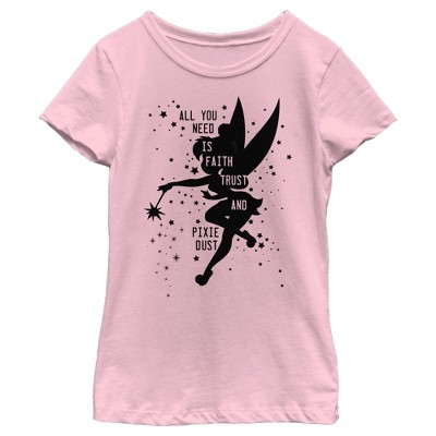 Girl's Peter Pan Tinkerbell Faith Trust and Pixie Dust T-Shirt