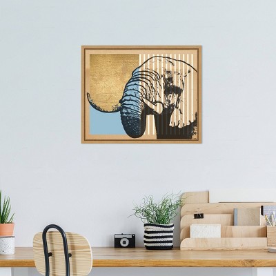 Amanti Art Tan Geometric Elephant II by Alonzo Saunders Framed Wall Art Print