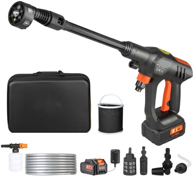 VEVOR Cordless Pressure Washer, 652-PSI 1.1 GPM Portable Power Cleaner, Handheld High-Pressure Car Washer Gun with 4.0Ah Battery, Charger, Black