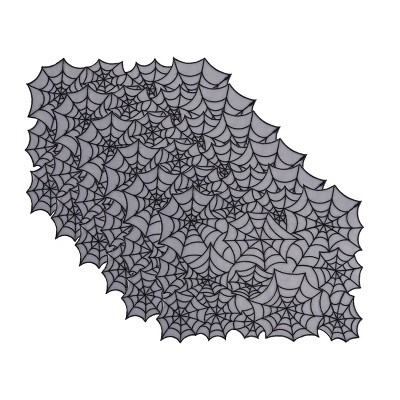 C&F Home Spider Web Set of 6 Rectangle Halloween Translucent Placemats 14" x 20"