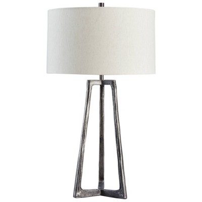 Wynlett Metal Table Lamp Antique Pewter - Signature Design by Ashley: Vintage Industrial Style, Drum Shade, UL Listed