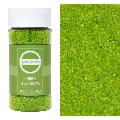 Mystic Sprinkles Peridot - Bright Green Sugar Crystals 4.2oz Bottle