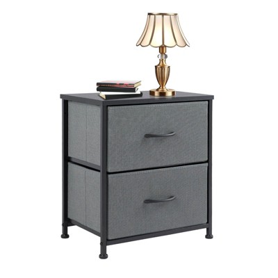 Resenkos Sleek End Table with 2 Drawers for Bedroom, Compact Nightstand with Storage, Lightweight and Versatile Chest of Drawers, Mini Dresser,