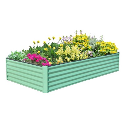 Galvanized Raised Garden Bed, Raised Garden Boxes, 6x3x1.5ft Outdoor Galvanized Planter Box, Garden Stock Tank, Garden Beds For Vegetables Planting