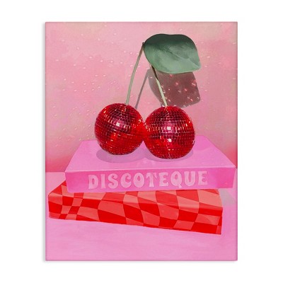 Stupell Industries Cherries on Book Stack Canvas Wall Art