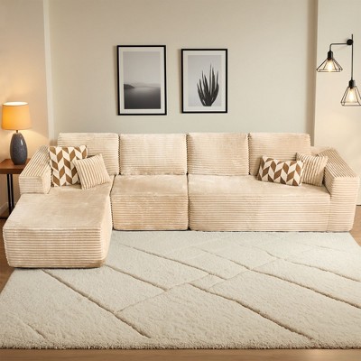 XIZZI Modular Sectional Sofa Couch, L/U-Shape Upholstered Couch, Modern Minimalist Couches for Living Room, Free Combination Deep Seat Corner Couch