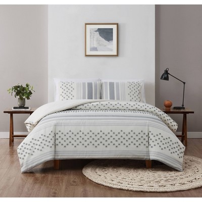 3pc Full/Queen Mia Tufted Texture Comforter Set Gray - Brooklyn Loom