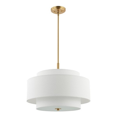 Cambrie 3 Light 21.5" Chandelier - CHA4021 - White/Brass - Safavieh