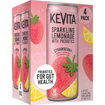 KeVita Sparkling Strawberry Lemonade with Probiotics - 4pk/12 fl oz Cans