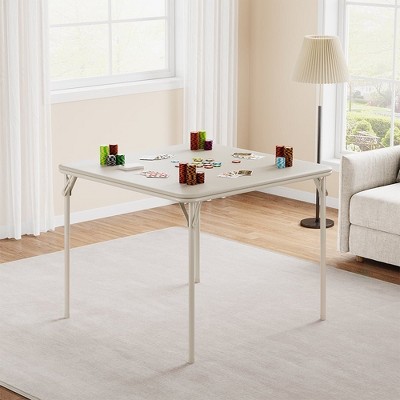 WhizMax Home Collection Minimalist Home Style Convenient Flat Pattern 37.7-inch Folding Table, Beige 1 Count