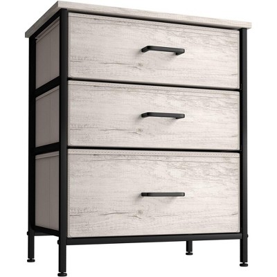 Sorbus 3  Drawers - Steel Frame, Wood Top & Easy Pull Fabric Bins - Perfect for Home, Bedroom, Office & College Dorm