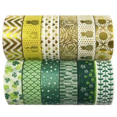 Wrapables Washi Tapes Decorative Masking Tapes, Set of 12