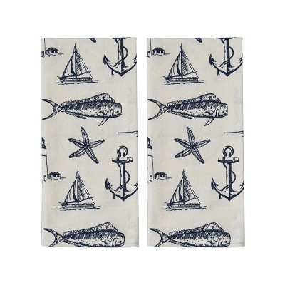 Split P Cream Captain's Quarters Dishtowel Set of 2